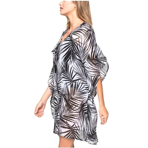 Dotti Swimwear Paradise Palms Chiffon Grommet Tunic Coverup Bathing Suit Cover - Picture 9 of 11